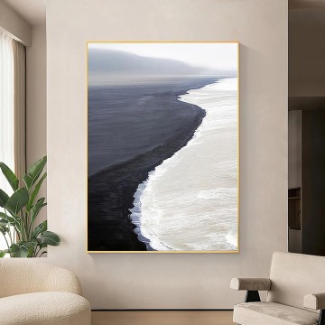modern Painting - Ocean modern baho abstract sand wall art minimalism texture